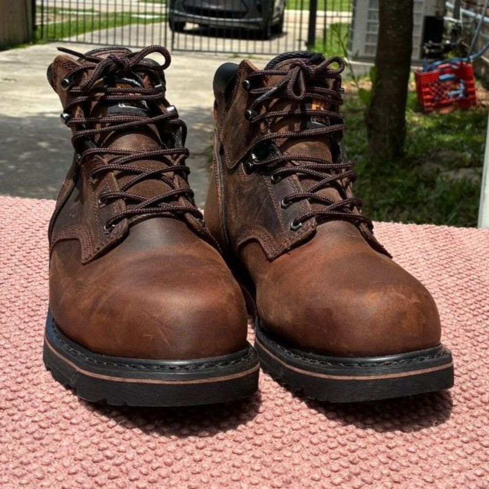 Timberland PRO Steel Toe Brown Leather Lace up Boots Men's 12 M